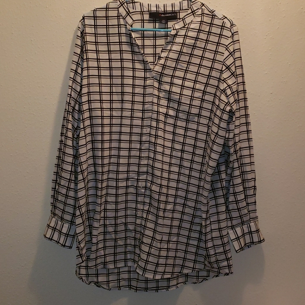 Black and white blouse